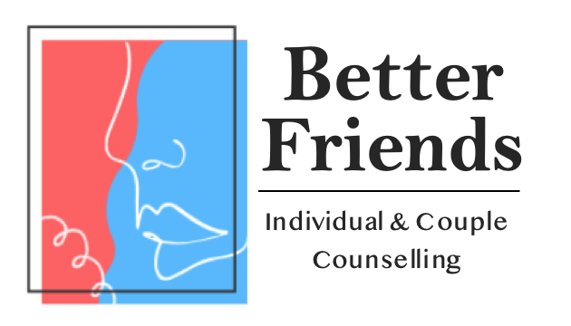 Logo of 2 faces for better friends individual and couple counselling
